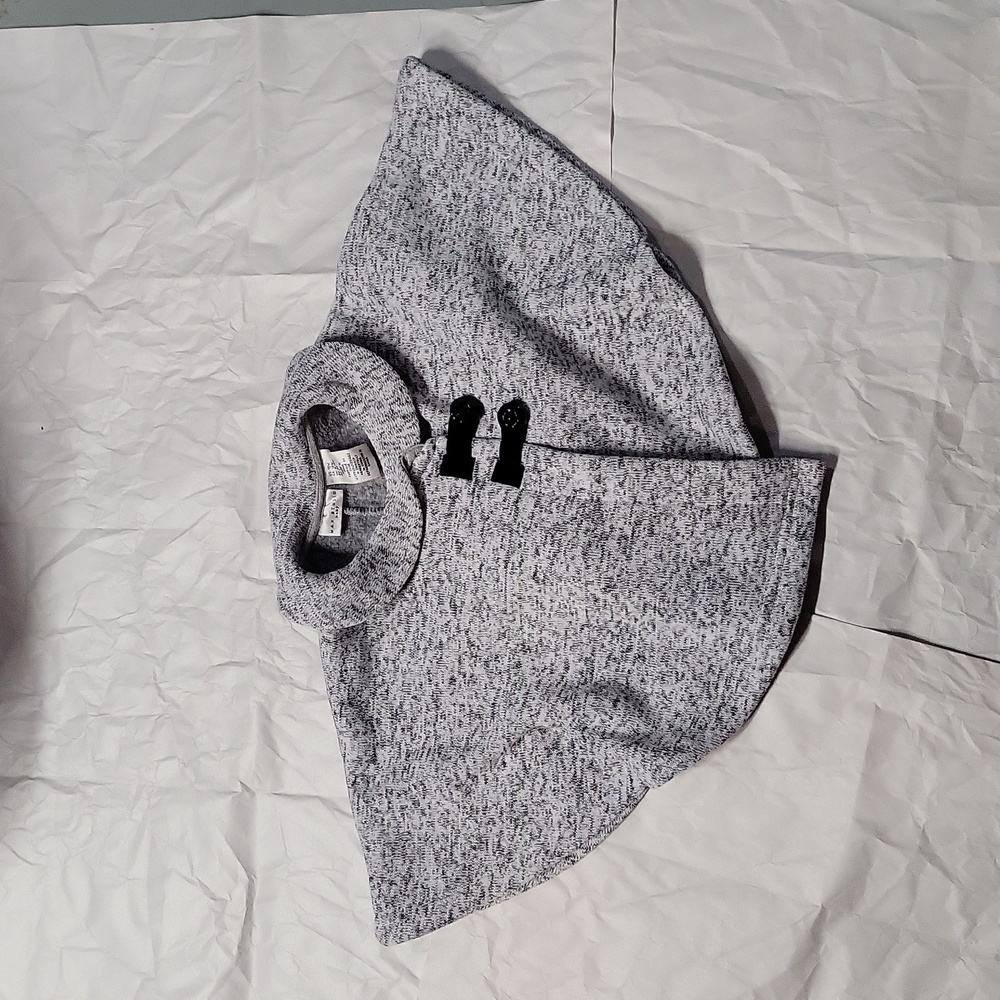 12M Baby girl Max Studio gray black marled cape jacket sweater coat swing girls